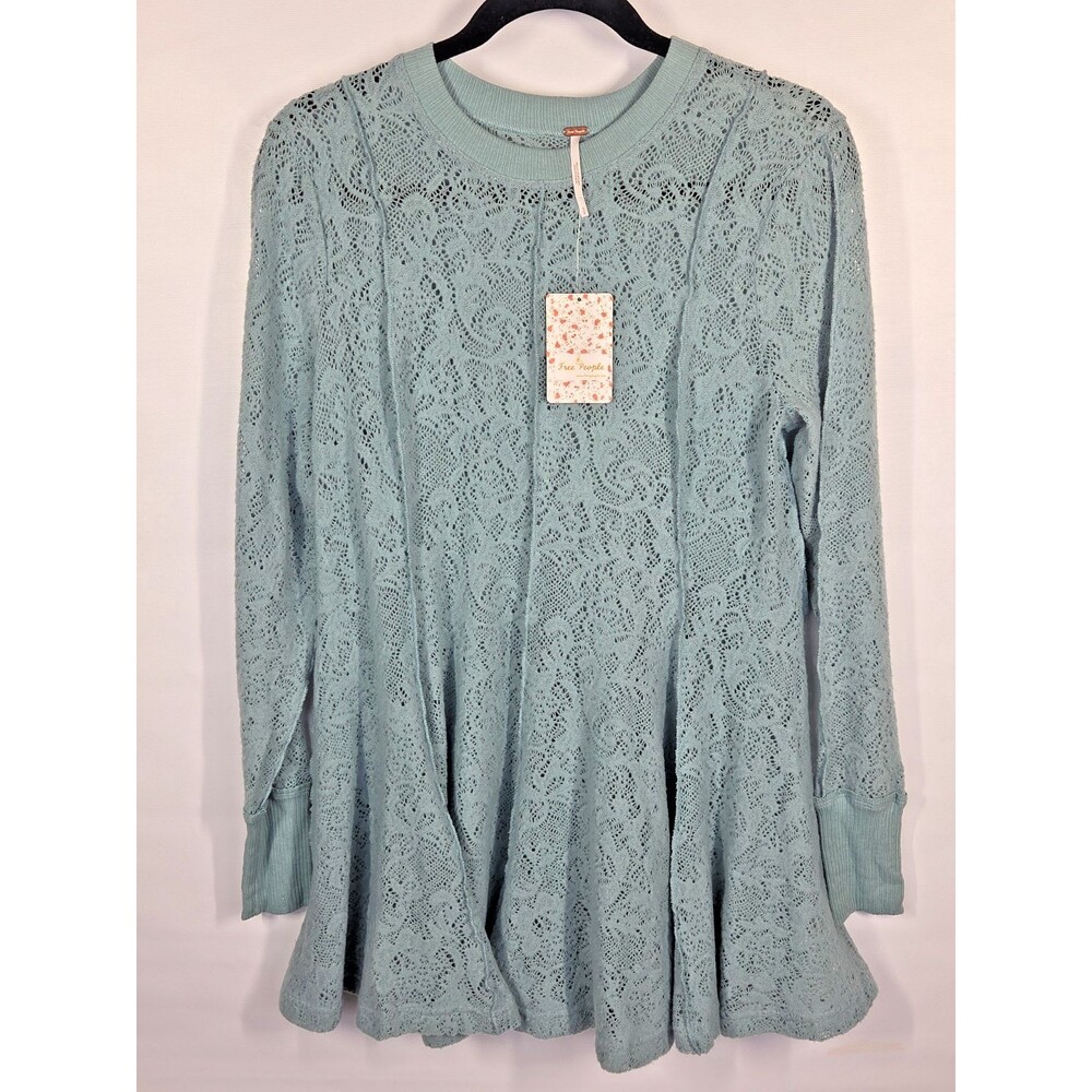 NWT Free People Astral Sea Coffee in the Morning Lace Tunic Skater Dress SMALL - Picture 5 of 12